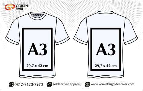 ukuran sablon kaos standar.